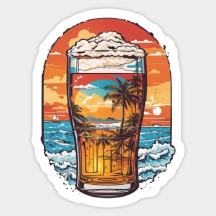 Beer and Beach Lover Sticker